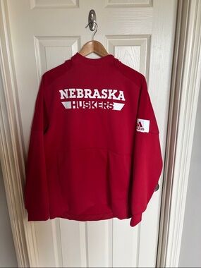 adidas Red Nebraska Huskers Team Pullover